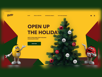 M&M's Christmas Web Shop banner christmas christmas tree concept holiday landing new year photoshop sweets ui web