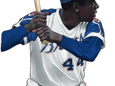 Hank Aaron Digital Painting art artwork baseball braves digital illustration ipad painting