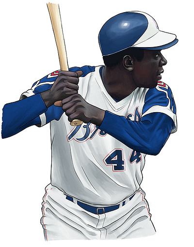 Hank Aaron Digital Painting art artwork baseball braves digital illustration ipad painting