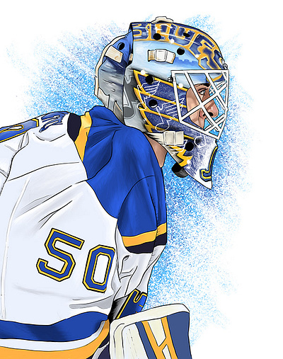Jordan Binnington Digital Painting art artwork blues digital hockey illustration ipad painting stl stlouis