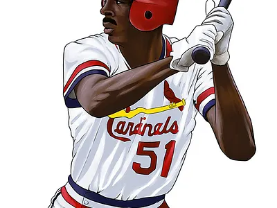 Willie McGee Digital Painting art artwork baseball cardinals digital illustration ipad painting stl stlouis