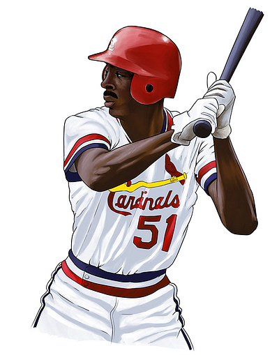 Willie McGee Digital Painting art artwork baseball cardinals digital illustration ipad painting stl stlouis