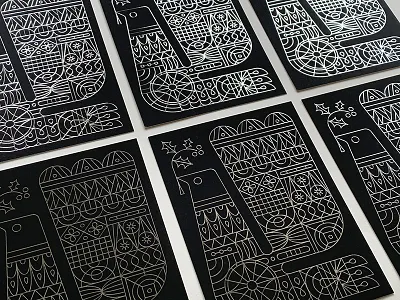 Hundredweight Holiday Cards bird black christmas foil holiday illustration print silver