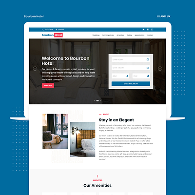 Hotel Room Booking | Bourbon Hotel book hotel booking service creative homepage design hotel room booking landing page room booking concept trends 2020 ui design inspiration ui ux