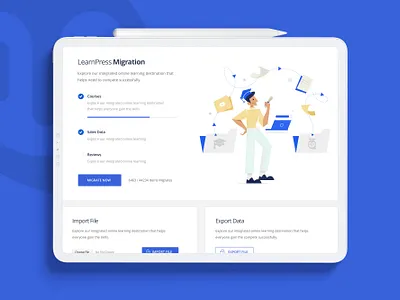 Tutor LMS – Migration Tool app creative design education learning learning app migration minimal themeum ui vector web website