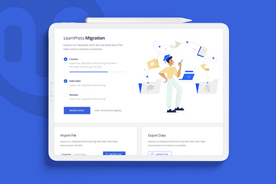 Tutor LMS – Migration Tool app creative design education learning learning app migration minimal themeum ui vector web website