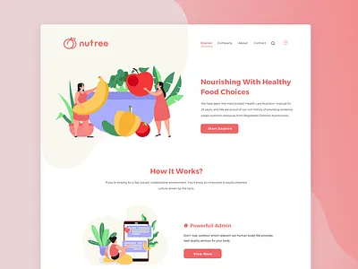 Nutree Presentational Web page design illustration logo ui web website