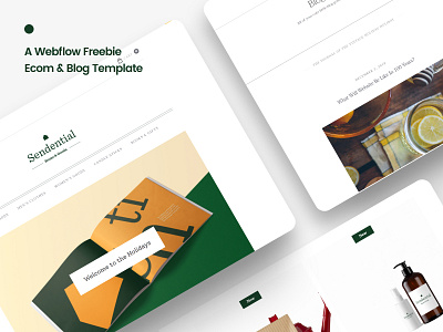Sendential - A Free Ecom & Blog Webflow Clonable blog ecommerce ecommerce shop free free template free ui freebie holiday vintage
