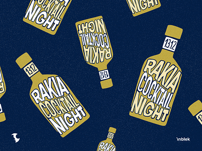 Rakia 2d alcohol bar bottle club cocktail design dribbble drink illustration poster rakia spirit typography vector