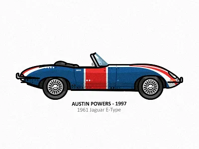 Jaguar 60s austin powers car design dots fast icon illustrator jaguar e type line outline race retro speed sports steel vector vehicle