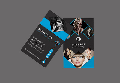 photography business card black business card design fassion photography photoshop print style verticle