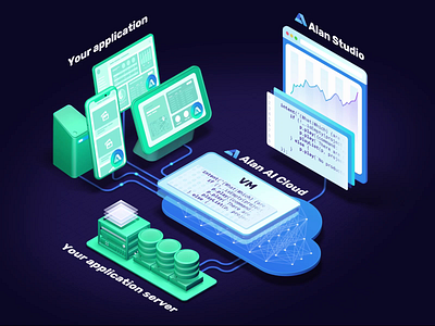 Alan platform animation 3d anim animation artificial intelligence blockchain branding c4d chart cinema4d cloud database logo motion neural network ui web