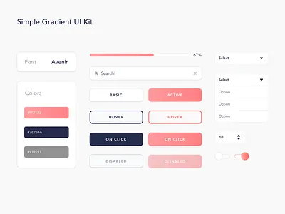 Simple Gradient UI Kit design sketch ui uikit