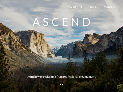 Daily UI - Day 003 - Landing Page dailyui landing page mountains ui ux yosemite