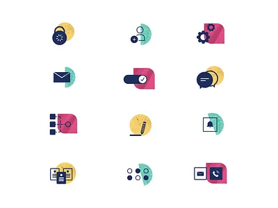 Textured icons set abstract icon illustration texture ui