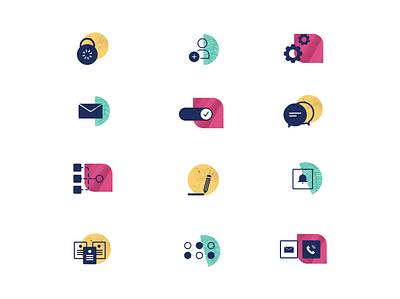 Textured icons set abstract icon illustration texture ui