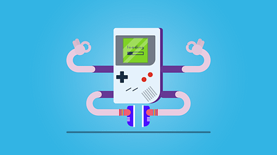 Game boy power character art character concept design flat game illustration vector