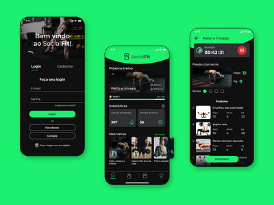 SocialFit app app design design exercices fit fitness fitness app interface social ui ux