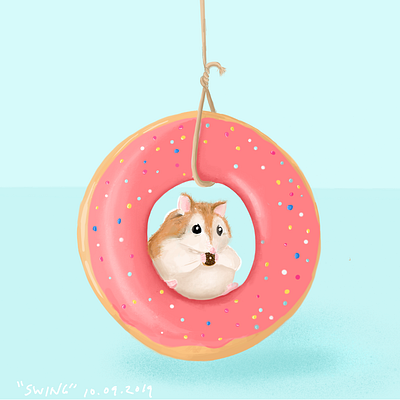 Swing donut hamster inktober2019 swing