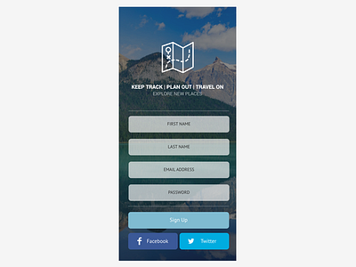 Keep Track | Plan Out | Travel On ~ Explore New Places app design design explore exploring plan planning register snowboard snowboarding travel ui ui design