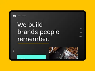 Always Creative Website always creative black branding color design flat logo redesign redesign. type typography ui uiux web web design website website design yellow