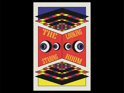 The Staring Looking Room cover art eyes illustration poster art primary colors trippy tshirt art vector