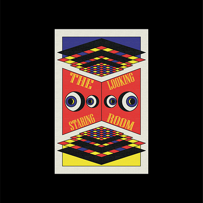 The Staring Looking Room cover art eyes illustration poster art primary colors trippy tshirt art vector