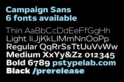 Campaign Sans family fonts new prerelease pstypelab sans type typography