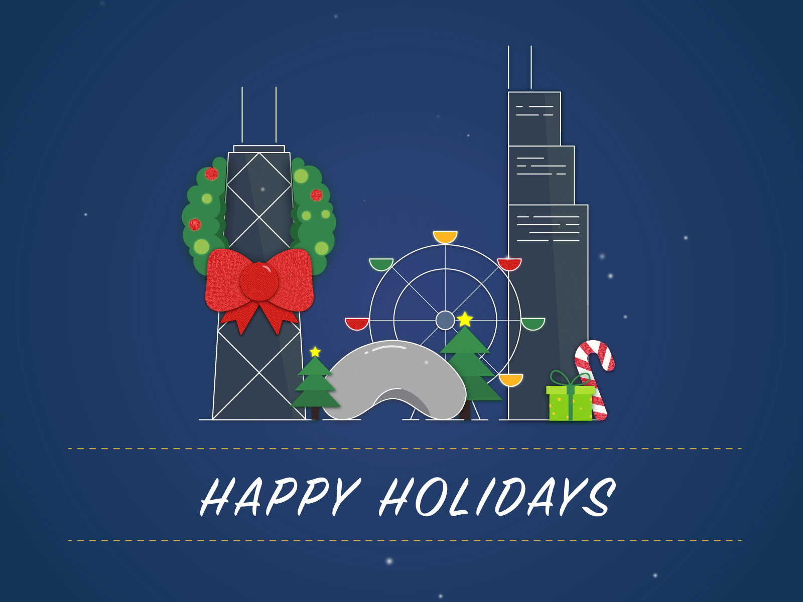 Happy Holidays from Chicago gif happy holiday