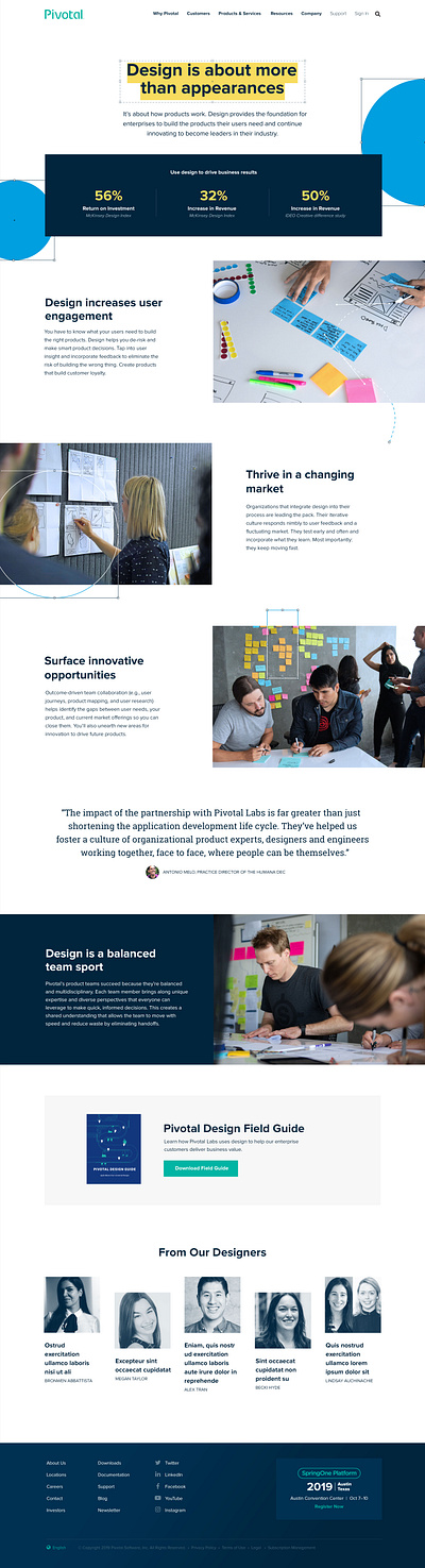 Design at Pivotal design handles page pivotal product development ucd ui user centered design vector website