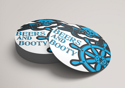 Beers and Booty Coasters adobe branding clean design graphic design illustration illustrator logo logo design vector