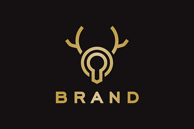 Security Deer Logo animal branding company brand logo company branding defense design hole key logo modern secret security strong vector