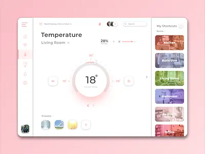 Daily UI | 021 | Home Monitoring Dashboard 021 dailyui dailyuichallenge dashboard design home monitoring smart home temperature ui ux visual design