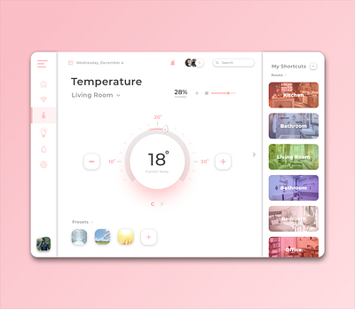 Daily UI | 021 | Home Monitoring Dashboard 021 dailyui dailyuichallenge dashboard design home monitoring smart home temperature ui ux visual design