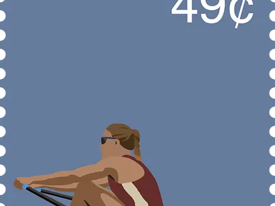 rowing stamp design illustration vector