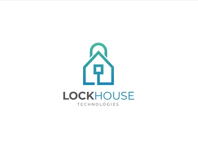 Lock House Logo app building business connection home house internet key lock logo luxury modern property protection real estate security technology vector