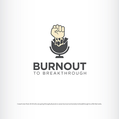 Movement or political podcast logo branding breakfast burn design fist hand icon illustration logo mic podcast vector