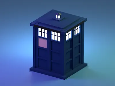 Tardis 3d 3d art blender design illustration low poly lowpoly lowpolyart