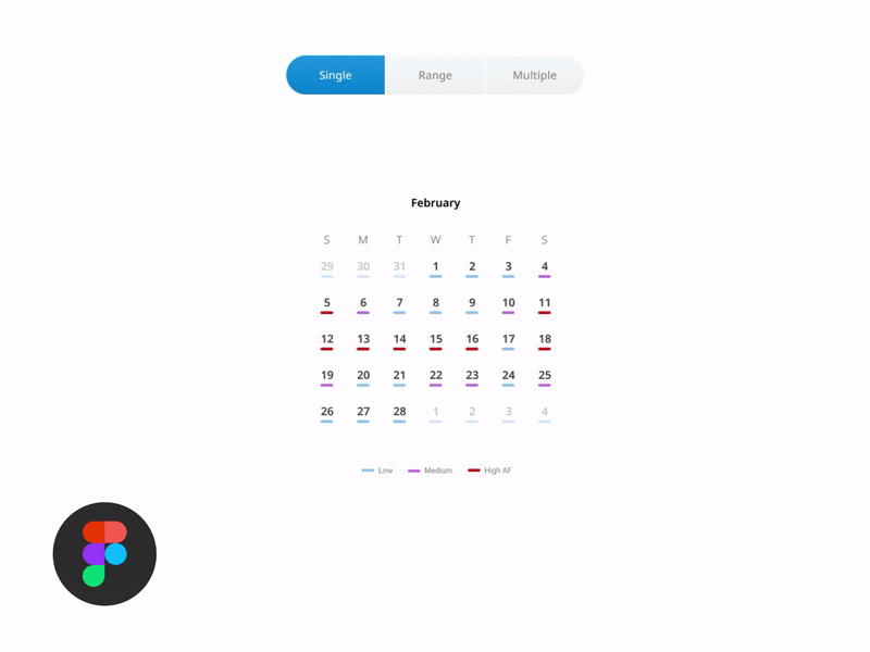 Calendar Component + Figma Download calendar datepicker download figma free hover interaction source file