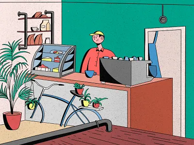 Coffeeshop art artwork character design illustration photoshop