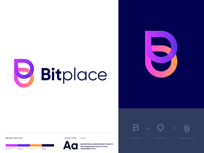 Bitplace logo design app app icon app logo b logo mark brand and identity brand identity branding design business company creative cryptocurrency illustration letter b letterl logo logo logo designer logo mark modern technology vector