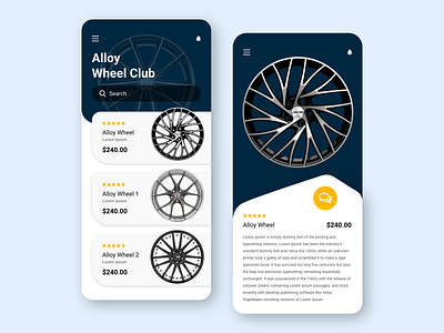 Alloy Wheel Mobile App adobe xd alloy app app ui application design application ui car club design design app interaction interface mobile app mobile app design mobile ui photoshop ui ux wheel