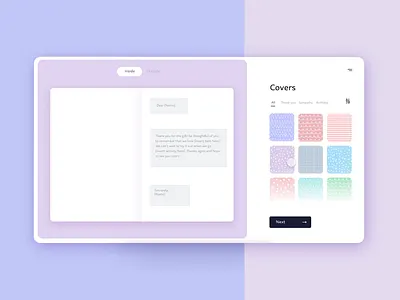 💌Custom Greeting Card Website adobe xd card challenge clean custom customize filter freelance designer greeting card interface midwest minimal minimalism modern purple simple ui ux web design website