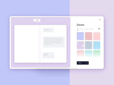 💌Custom Greeting Card Website adobe xd card challenge clean custom customize filter freelance designer greeting card interface midwest minimal minimalism modern purple simple ui ux web design website