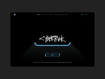 CyberTruck black blue cyberpunk cybertruck darkmode ecommerce graphics headlight headlights interaction interaction animation product product page space spacex userexperience userinterface website website design webui