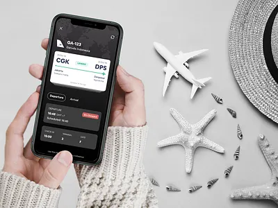 ✈️Flights Status airplane apps dark design dribbble experience flight flight app flightstatus interface minimalist mobile ota status tiket trackers travel userinterface