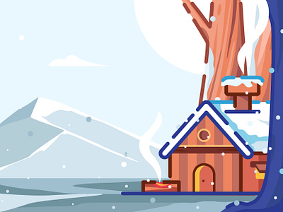 The Winter Chill calm chill christmas hiking home house illustraion illustration juice jungle mountain smoke snow village winter wood