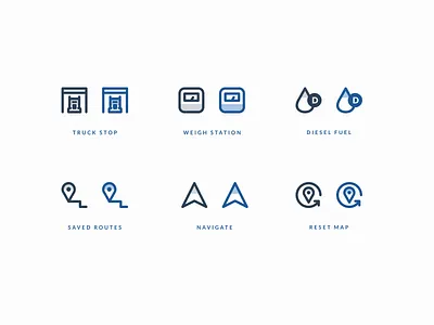 Trucking Icons agrib app icons clean icons diesel gps icon icon set iconography icons map map icons mapping maps icons navigate navigation set travel icons truck stop trucking unused