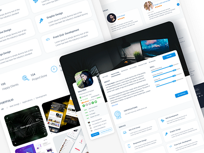 Service Provider Website UI/UX Design - Profile Page (Concept_1) branding clear design concept contest freelancer freelancer.com freelancing hiring homepage outsourcing portfolio profile page redesign service service provider top rated typography website
