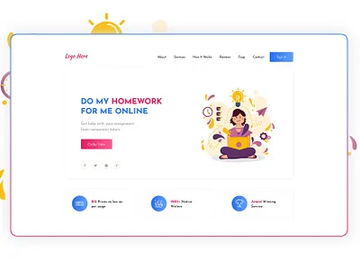 Website Design header design illustration interaction design interface design typography ui design user friendly ux design website website design